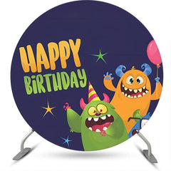 Grün Orange Monster Stern Runden Geburtstag Hintergrund