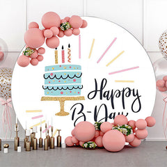 Cyan Kuchen Kerze Einfach Runden Geburtstag Hintergrund