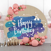 Blau Öl Malen Braun Streifen Runden Geburtstag Hintergrund