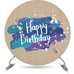 Blau Öl Malen Braun Streifen Runden Geburtstag Hintergrund