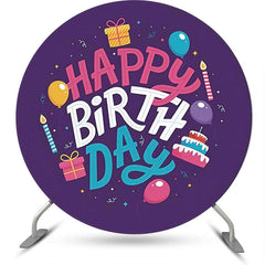 Dunkel Lila Ballon Kuchen Runden Geburtstag Hintergrund
