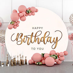 Runden Weiß Und Braun Einfach Glücklich Geburtstag Hintergrund