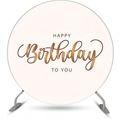 Runden Weiß Und Braun Einfach Glücklich Geburtstag Hintergrund