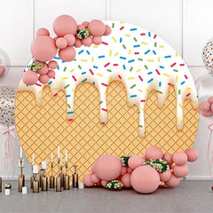 Weiß Eis Creme Süßigkeiten Rhombus Plaid Kreis Hintergrund