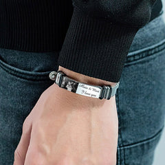 Personalisiert Name Foto Geschenk Armband für Ihn, Papa Freund Ehemann