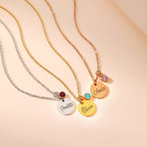 Personalisierte Geburtsstein-Namenskette, Geburtstagsgeschenk für Sie