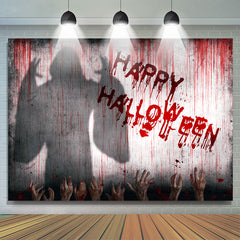 Horror Hände Rot Wand Geist Schatten Halloween Hintergrund