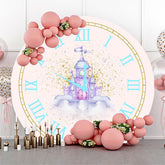 Fee Geschichte Rosa Uhr Schloss Runden Geburtstag Hintergrund