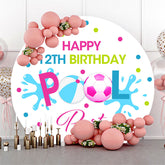 Runden Ball Schwimmbad Party Hintergrund Für 12 Geburtstag