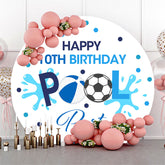 Runden Blau Ball Schwimmbad 10 Geburtstag Party Hintergrund