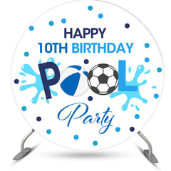 Runden Blau Ball Schwimmbad 10 Geburtstag Party Hintergrund