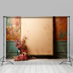 Abstrakt Vase Rosa Blumen Foto Retro Wand Hintergrund