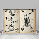 Uralt Geschichte Buch Trick Oder Behandeln Halloween Hintergrund