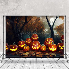 Herbst Wald Kürbis Stapel Fotografie Hintergrund