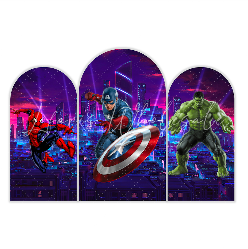 Avenger Super Hero Thema Comic Happy Birthday Bogenwand Stoffbezug Jungen Party Deko