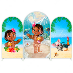 Baby Moana Birthday Baby Shower Party Chiara Bogenhintergrund Abdeckung Südsee Strand Deko