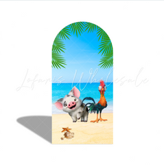 Baby Moana Birthday Baby Shower Party Chiara Bogenhintergrund Abdeckung Südsee Strand Deko