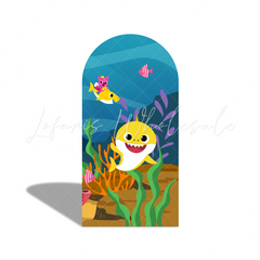 Baby Shark Theme Happy Birthday Party Bogenwand Abdeckung Hai Familie Meer Unterwasser Deko