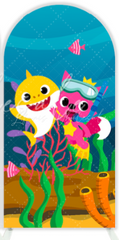 Baby Shark Theme Happy Birthday Party Bogenwand Abdeckung Hai Familie Meer Unterwasser Deko