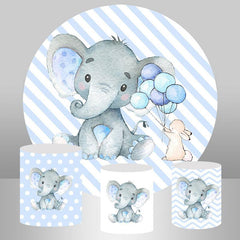 Ballon Kaninchen Und Elefant Runden Baby Dusche Hintergrund