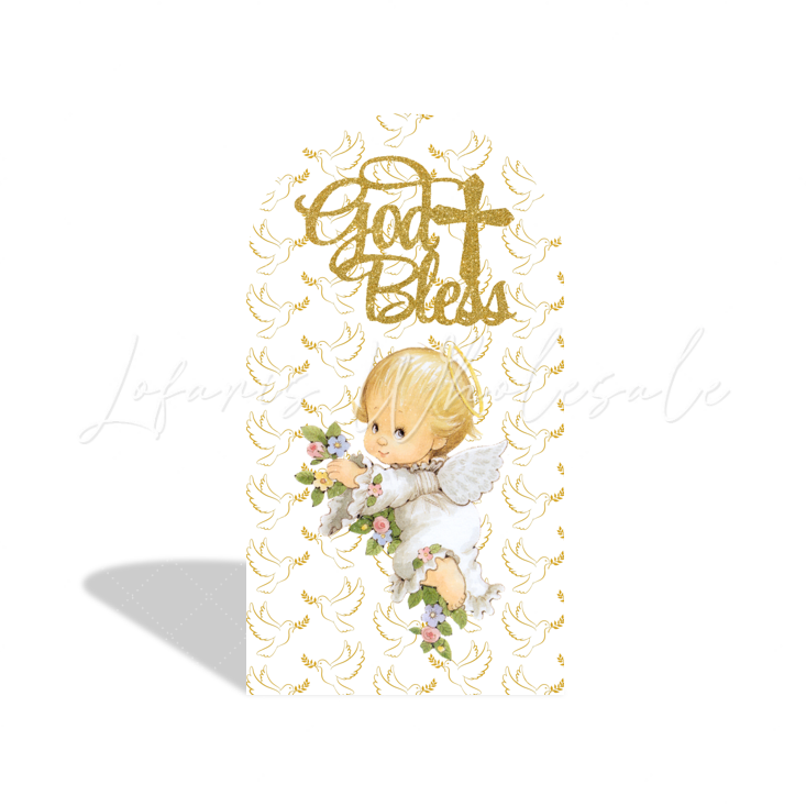 Baptism God Bless Baby Shower Baptism Party Bogenhintergrund Abdeckung Taufe Kirche Kreuz Deko