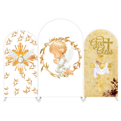 Baptism God Bless Christening Baby Shower Baptism Bogenwand Abdeckung Heilige Taufe Feier Deko