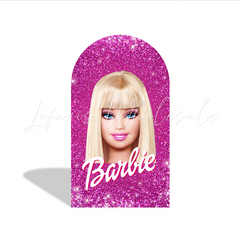 Barbie Head Silhouette Profil Happy Birthday Bogenwand Abdeckung Rosa Mode Puppe Deko