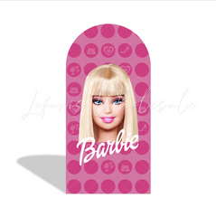 Barbie Theme Happy Birthday Party Background Bogenwand Abdeckung Rosa Silhouette Puppe Deko