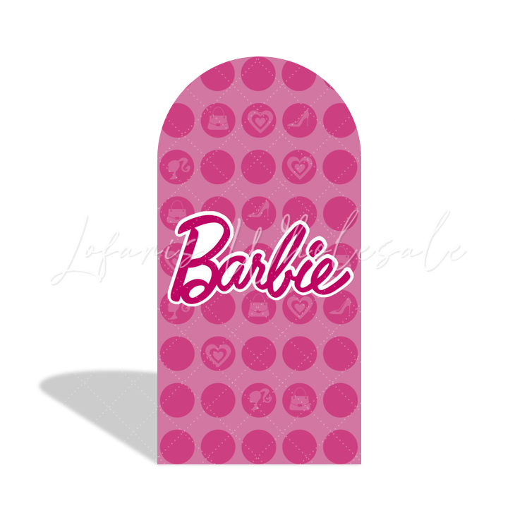 Barbie Theme Happy Birthday Party Background Bogenwand Abdeckung Rosa Silhouette Puppe Deko