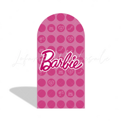 Barbie Theme Happy Birthday Party Background Bogenwand Abdeckung Rosa Silhouette Puppe Deko
