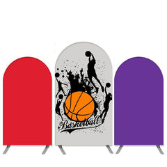 Basketball Thema Lila Rot Geburtstag Bogen Hintergrund Bausatz