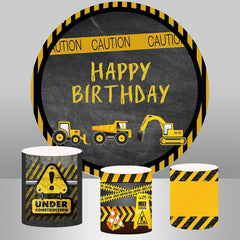 Schwarz Und Gelb Runden LKW Glücklich Geburtstag Hintergrund