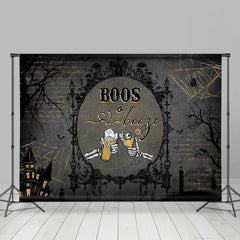 Schwarz Bier Schädel Buh Und Schnaps Halloween Hintergrund