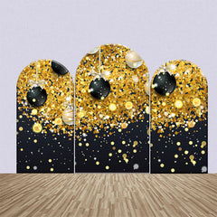 Schwarz Golden Funkeln Ball Geburtstag Bogen Hintergrund Bausatz