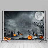 Schwarz Grau Alt Schloss Mond Nacht Halloween Hintergrund