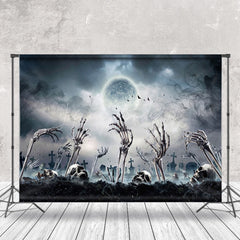 Schwarz Rauch Schädel Hand Friedhof Halloween Hintergrund
