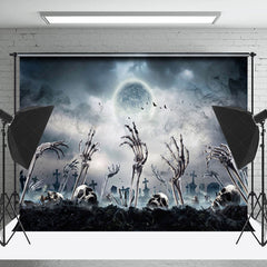Schwarz Rauch Schädel Hand Friedhof Halloween Hintergrund