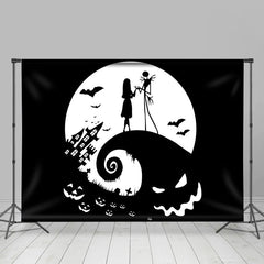Schwarz Weiß Geist Liebhaber Alptraum Halloween Hintergrund
