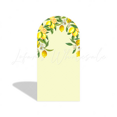 Blau And White Porcelain Lemon Morocco Mediterranean Bogenwand Abdeckung Zitrone Sommer Deko