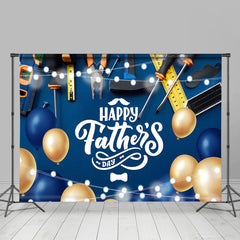 Blau Beige Ballon Mit Werkzeug Glücklich Väter Tag Hintergrund
