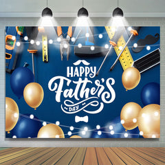 Blau Beige Ballon Mit Werkzeug Glücklich Väter Tag Hintergrund