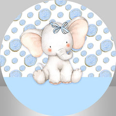 Blau Niedlich Elefant Jungen Kreis Baby Dusche Hintergrund
