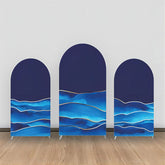 Blau Gold Marmor Textur Party Bogen Hintergrund Bausatz