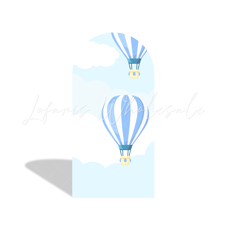 Blau Hot Air Balloon Arch Backdrop Wall Cloth Cover Bogenwand Abdeckung Ballon Wolken Jungen