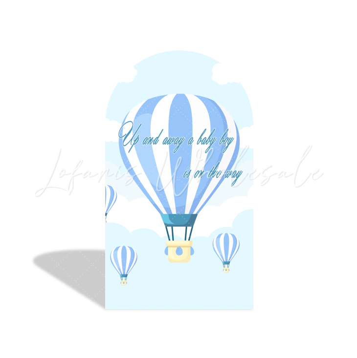 Blau Hot Air Balloon Arch Backdrop Wall Cloth Cover Bogenwand Abdeckung Ballon Wolken Jungen