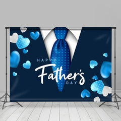 Blau Liebe Ballon Und Binden Glücklich Väter Tag Hintergrund