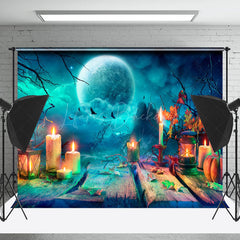 Blau Mond Schläger Kerze Halloween Fotografie Hintergrund