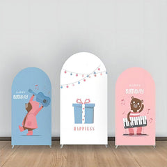 Blau Rosa Weiß Geschenk Tragen Geburtstag Bogen Hintergrund Bausatz