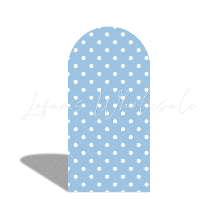Blau Polka Dot Stripe Elephant Flora Arch Backdrop Bogenhintergrund Abdeckung Elefant Blau Deko