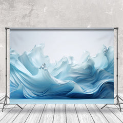 Blau Seide Welle Sommer Hintergrund Für Fotografie